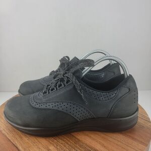 SAS Womens Size 7.5 NARROW Black Walk Easy Nero Comfort Lace Up Shoes